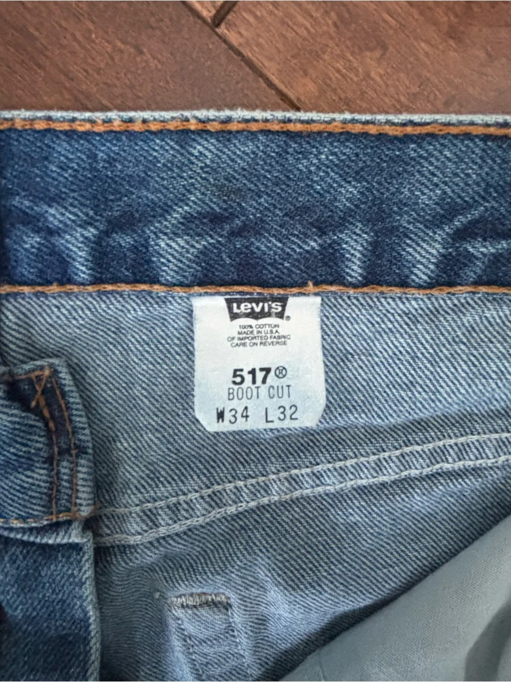 VTG 2001 Levis 517 Bootcut Jeans Made in USA 32x29 Blue Denim Cowboy Y2K 554