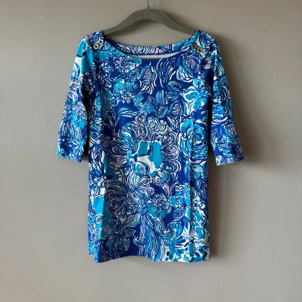 Lily Pulitzer Toddler Girls Blue Tangled Up In Blue‎ Shift Dress Size 2-3 Years