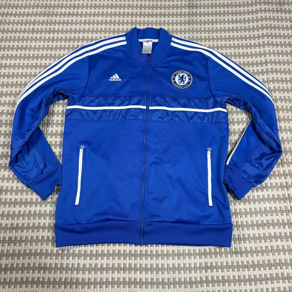 ADIDAS Chelsea FC 2013 Blue Track Jacket Sz L Mens Zip‎ Up Preowned