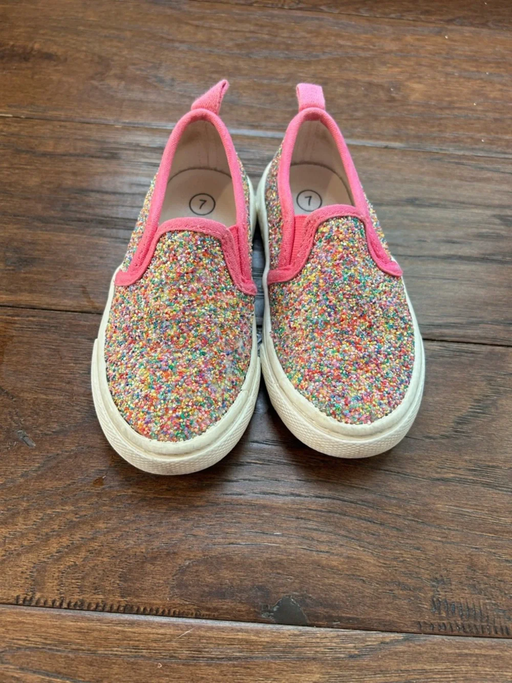 Cat & Jack Slip-On Glitter Sneakers size 7 toddler girl