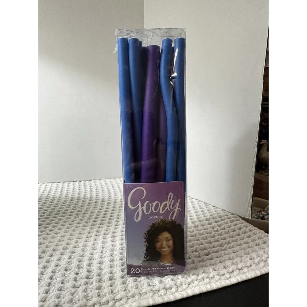 Goody Flexible 20 Rod No Heat Hair Rollers 2015 Open Box 2 Sizes Purple And Blue