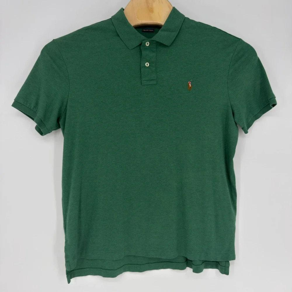 Polo Ralph Lauren Pima Soft Touch Green Heather Polo Shirt Mens XL Short Sleeve