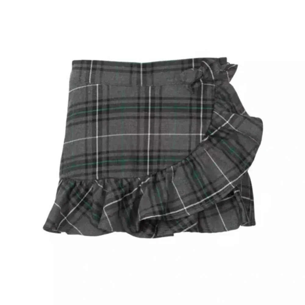 Janie and Jack Plaid Ruffle Mini Skirt 6  cotton