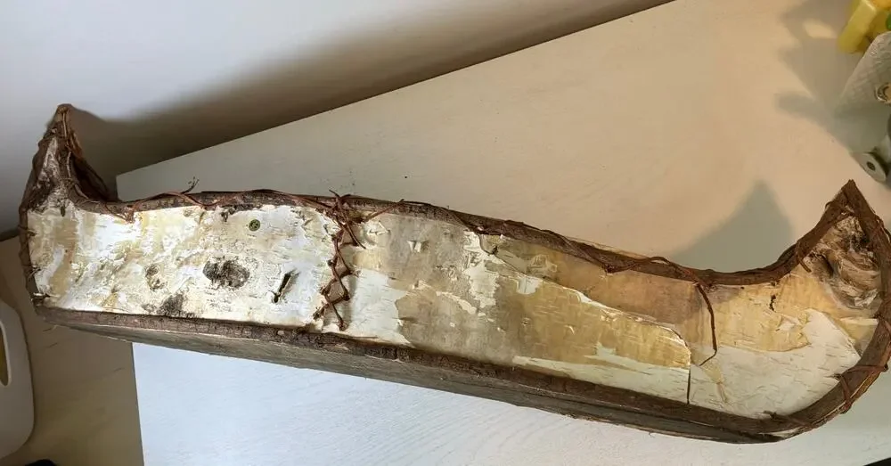 Hand Crafted American White Birch Bark Canoe 33