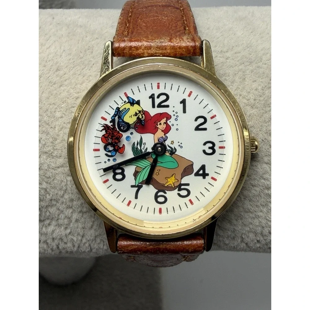 Disney Time Works Ariel Little Mermaid‎ Vintage 90's New Battery 28MM 6.75
