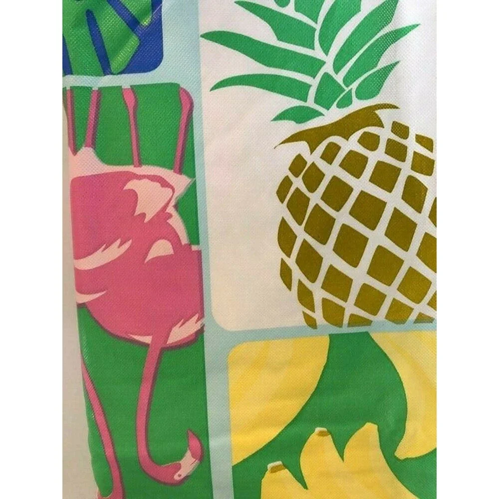 Tropical Vinyl Tablecloth Zipper Umbrella Hole Flannel Backed Summer Beach 70 Rd