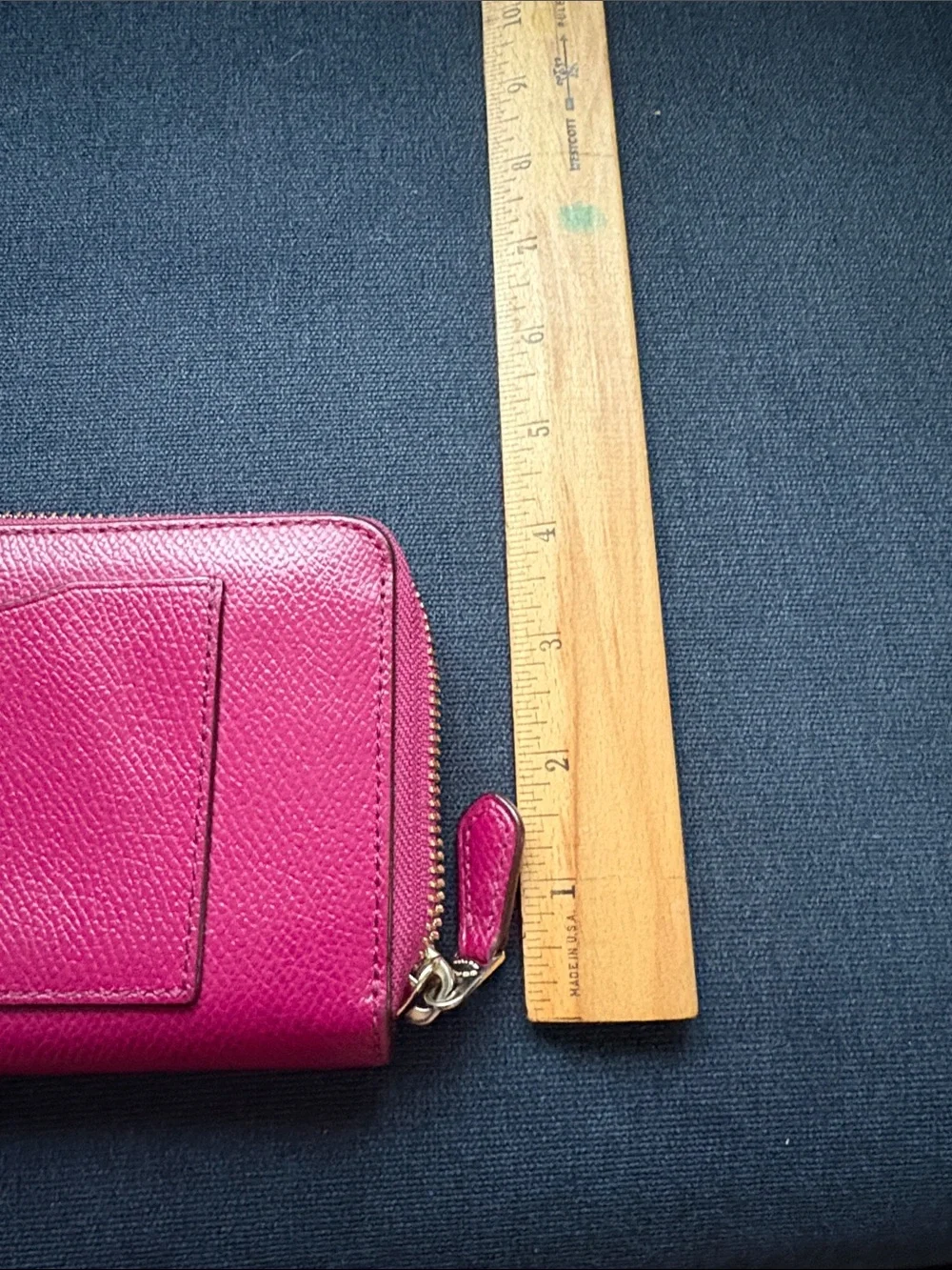 Coach leather zip