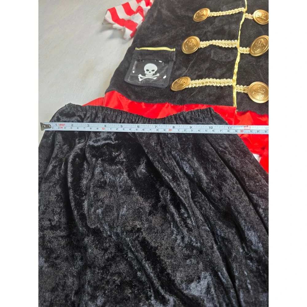 Melissa & Doug Pirate Costume Kids Role Play Set Vest Skirt Ages 3-6 Black Red