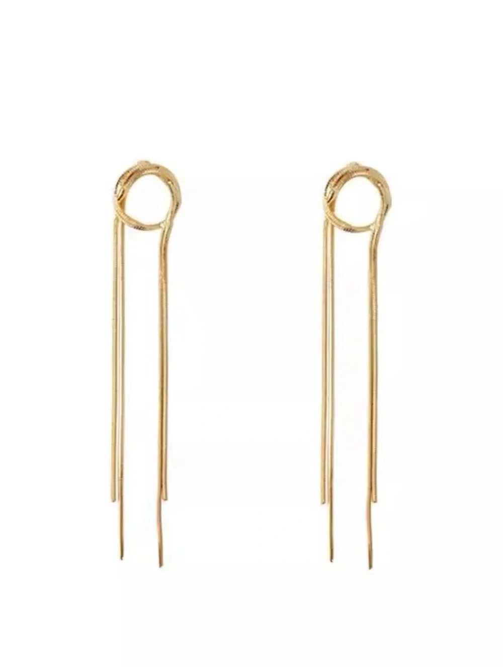 *** High-Quality Gold Knot Drop Fringe Earrings - Women Jewelry