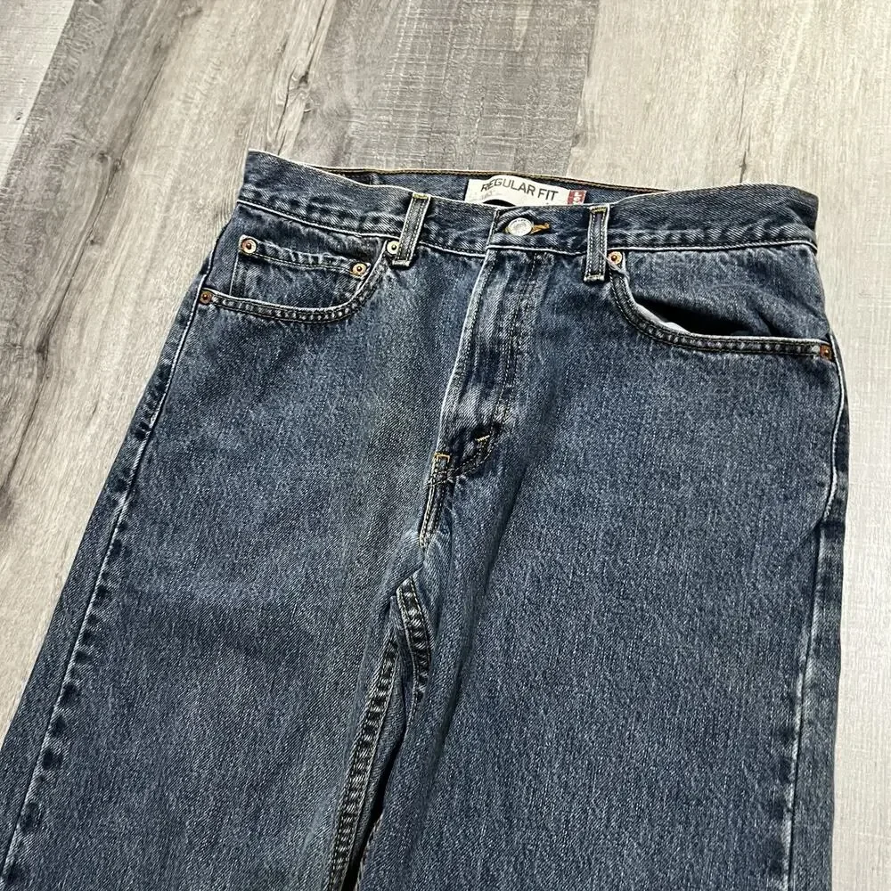 VTG Levis 505 Regular Fit Medium Wash Y2K Mens Denim Jeans 33x32 Straight Leg