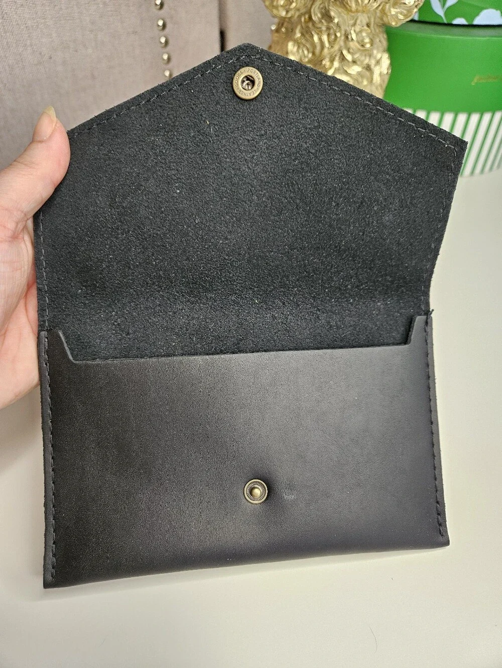 Portland Leather Goods Smooth Black Envelope