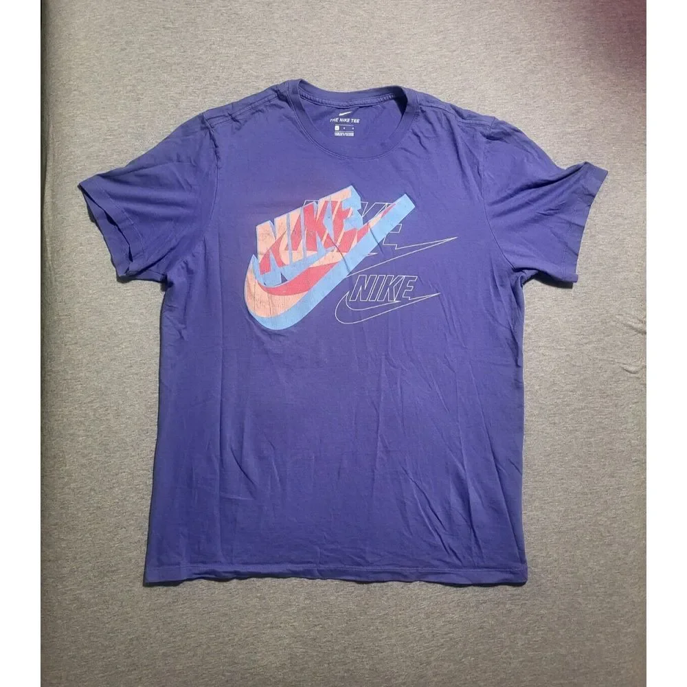 Nike The Nike Tee Mens Large Purple Multiple Swoosh Center Logo‎ Basketball