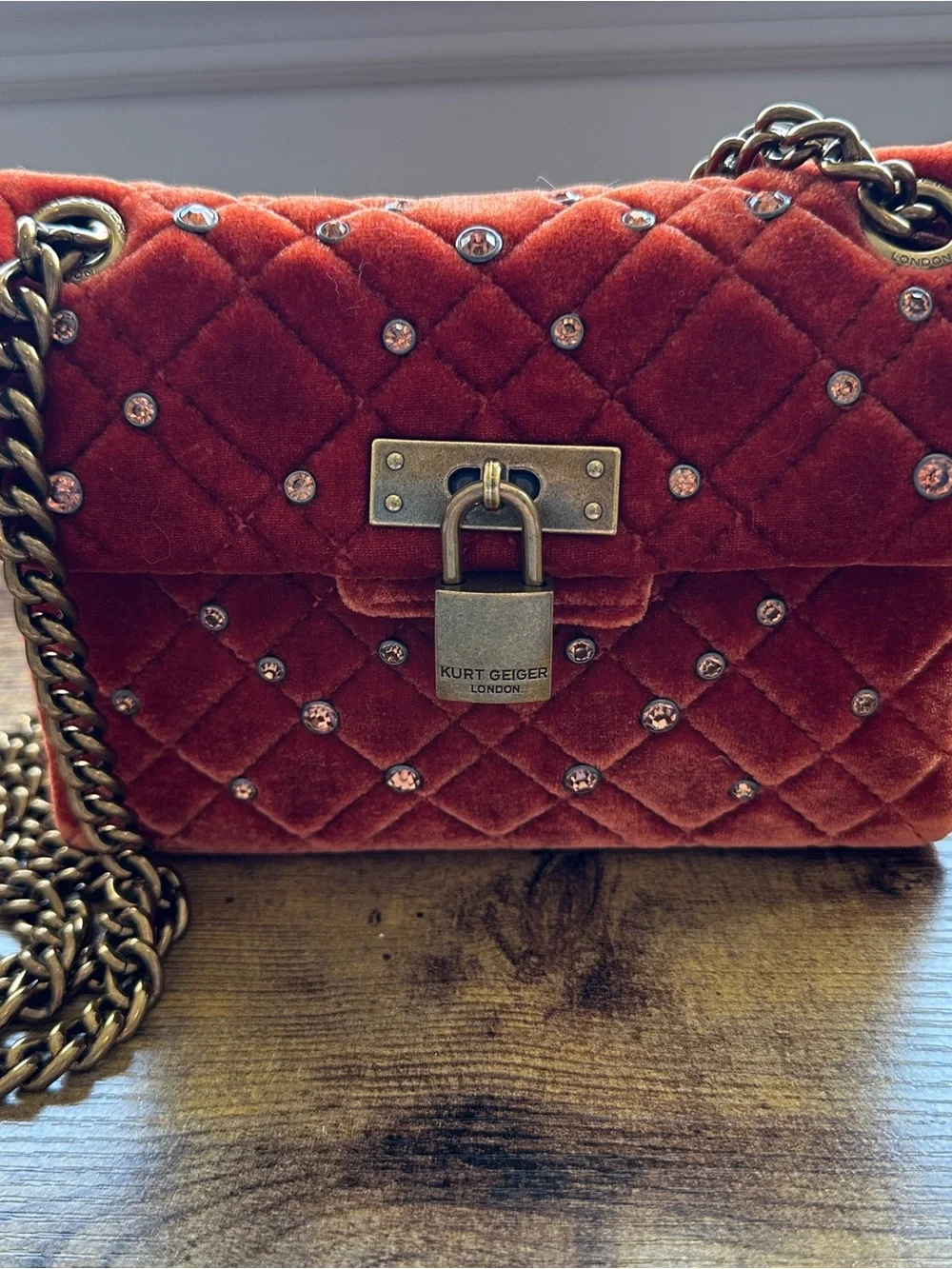 Kurt Geiger quilted velvet
