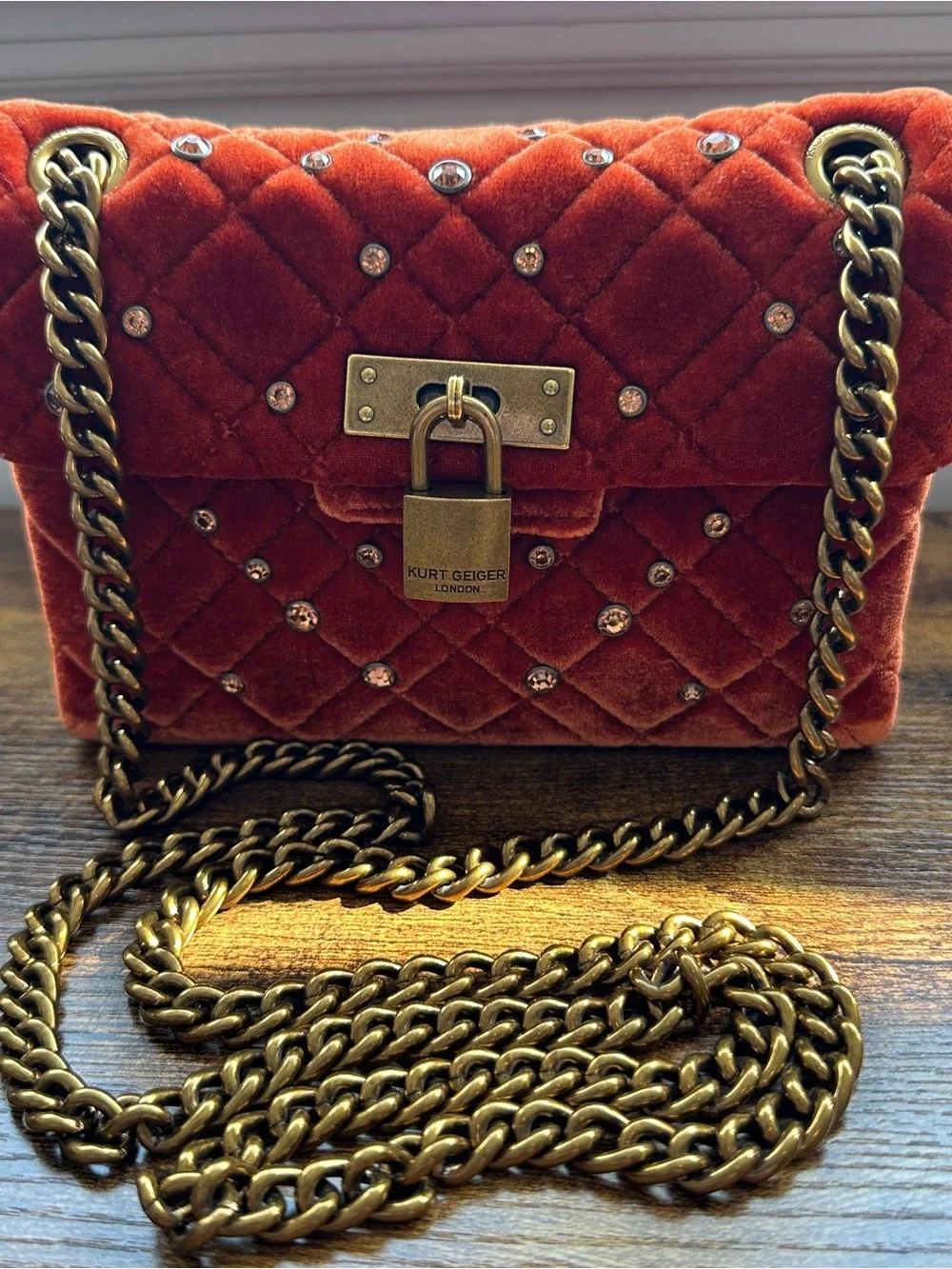 Kurt Geiger quilted velvet