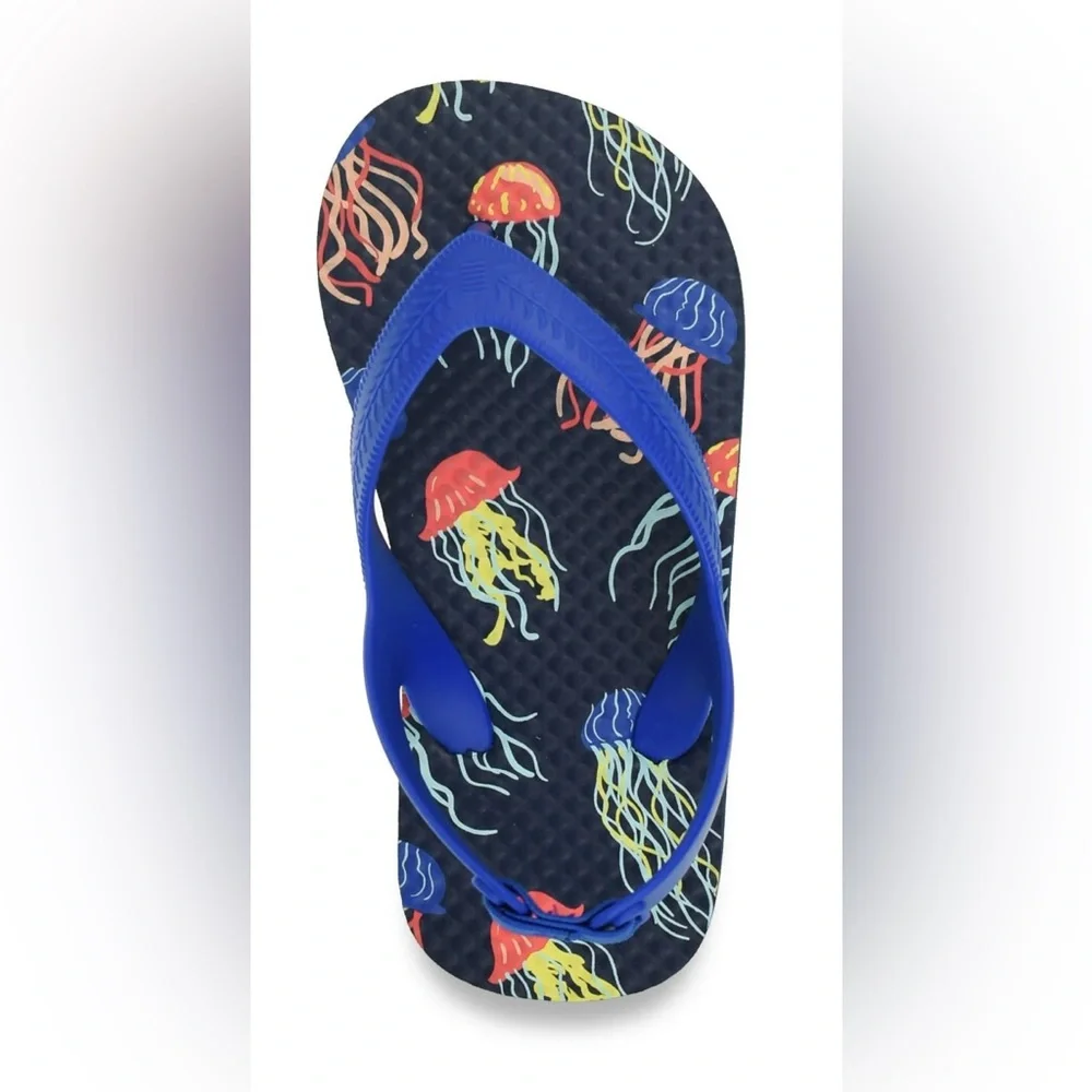 🔴 3/$12 Wonder Nation Navy Jellyfish Flip Flops! NWT!‎ Size 7/8 Toddler!