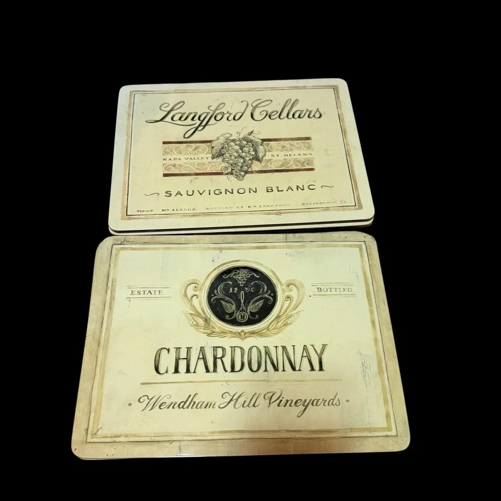 Set of 6 Wine Label Cork Backed Placemats‎ Vineyard Wine Kitchen Bar Décor 11x8