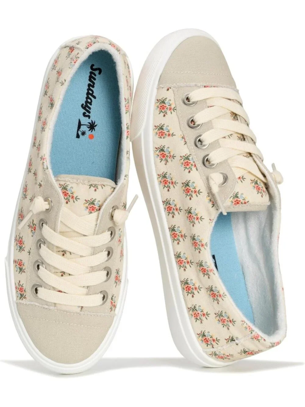Women's Coral Canvas Lightweight Comfort Memory Foam Insole Casual Sneakers