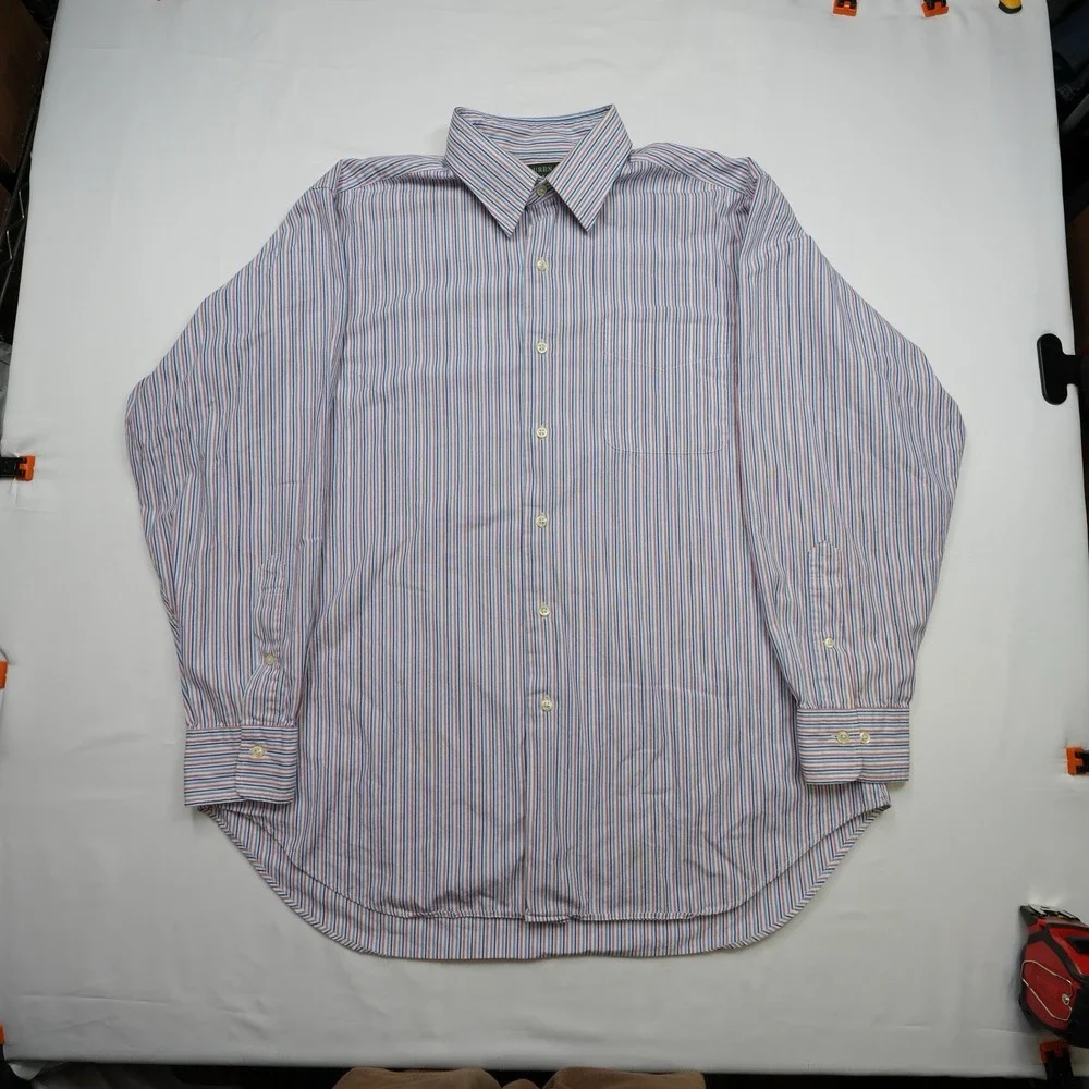 Ralph Lauren‎ 16.5 32-33 Button Down Multicolor Pinstripe Pocket  L/S Shirt LRL