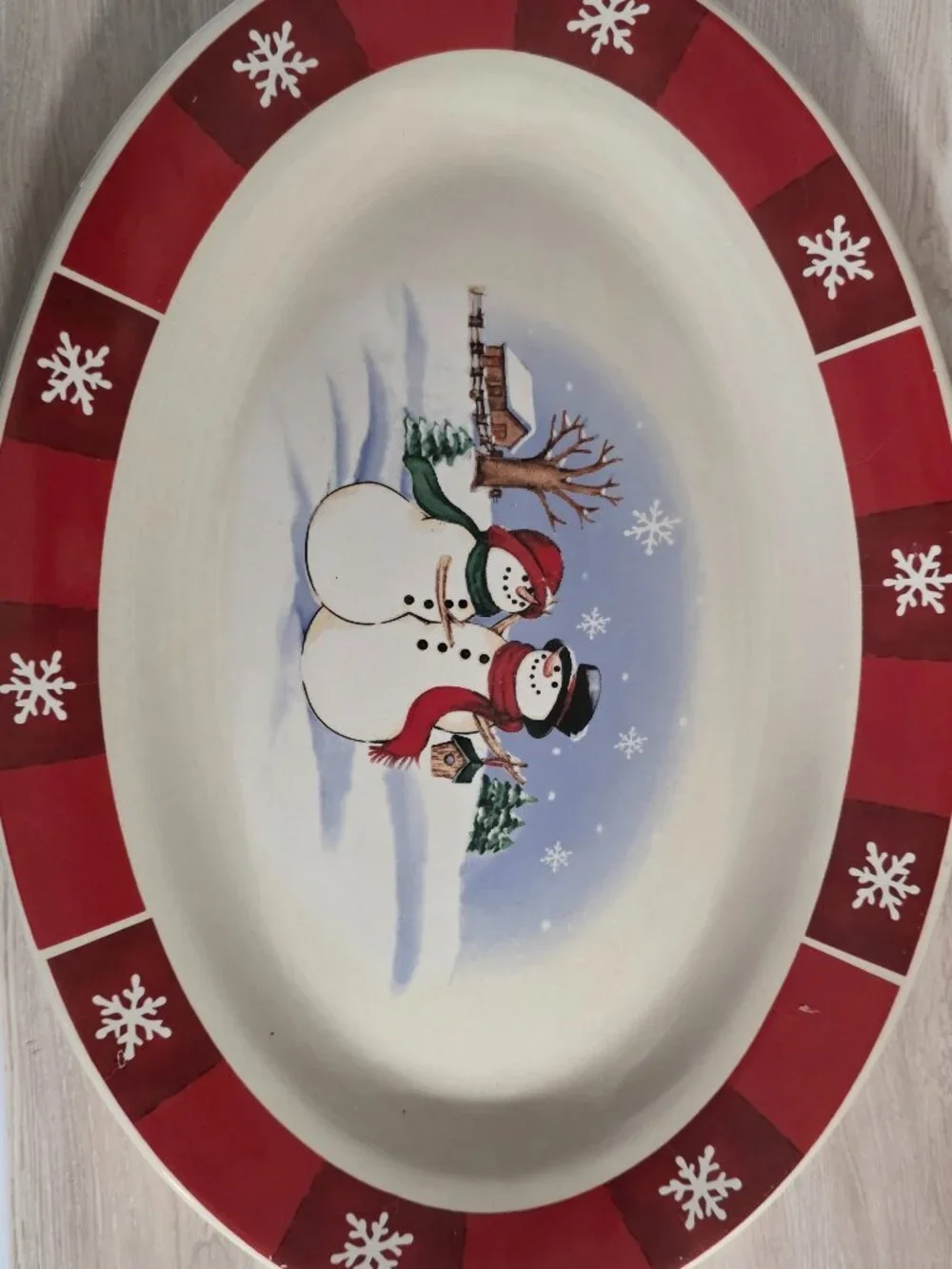 N/A oval couple snowman