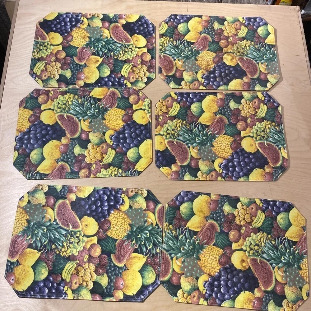 Bundle of 6 Fruit Pattern Placemats Set (NE)