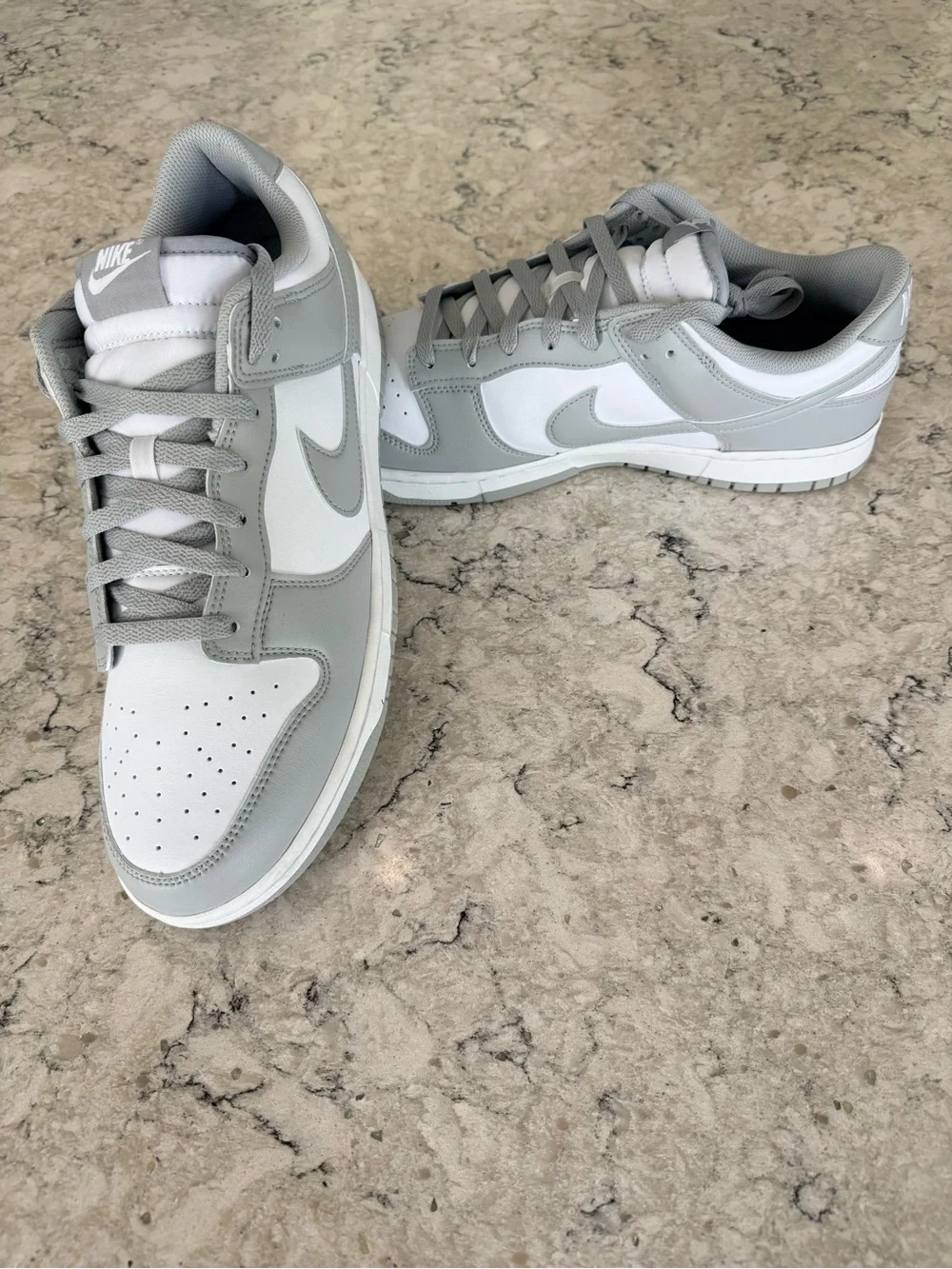 NEW - Nike Dunk Low Light Smoke Grey & White Sneakers Size 13M - HF5441-105