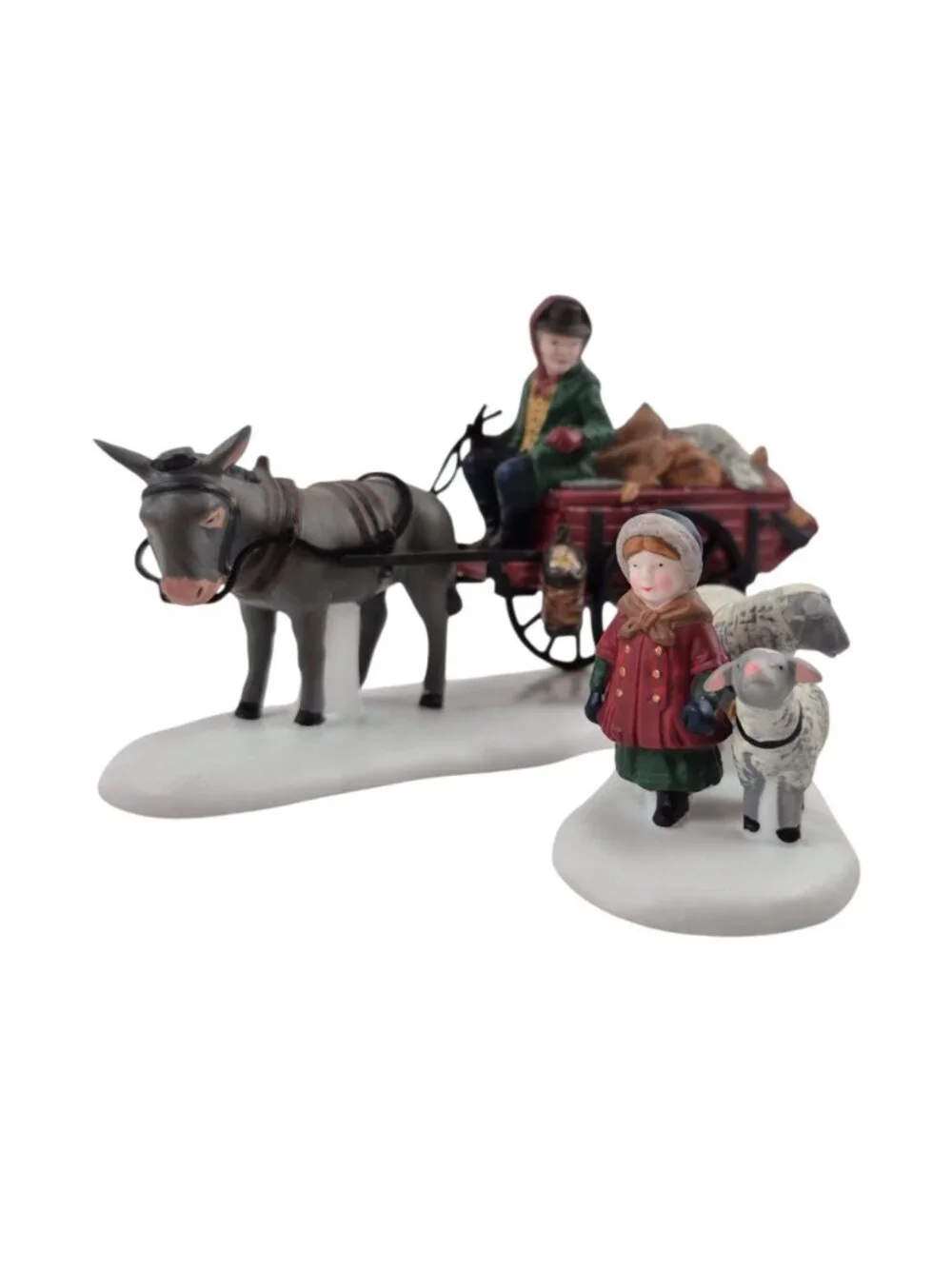 Department 56 Bringing Fleeces To The Mill 58190 Set of 2 Village Figures 1993