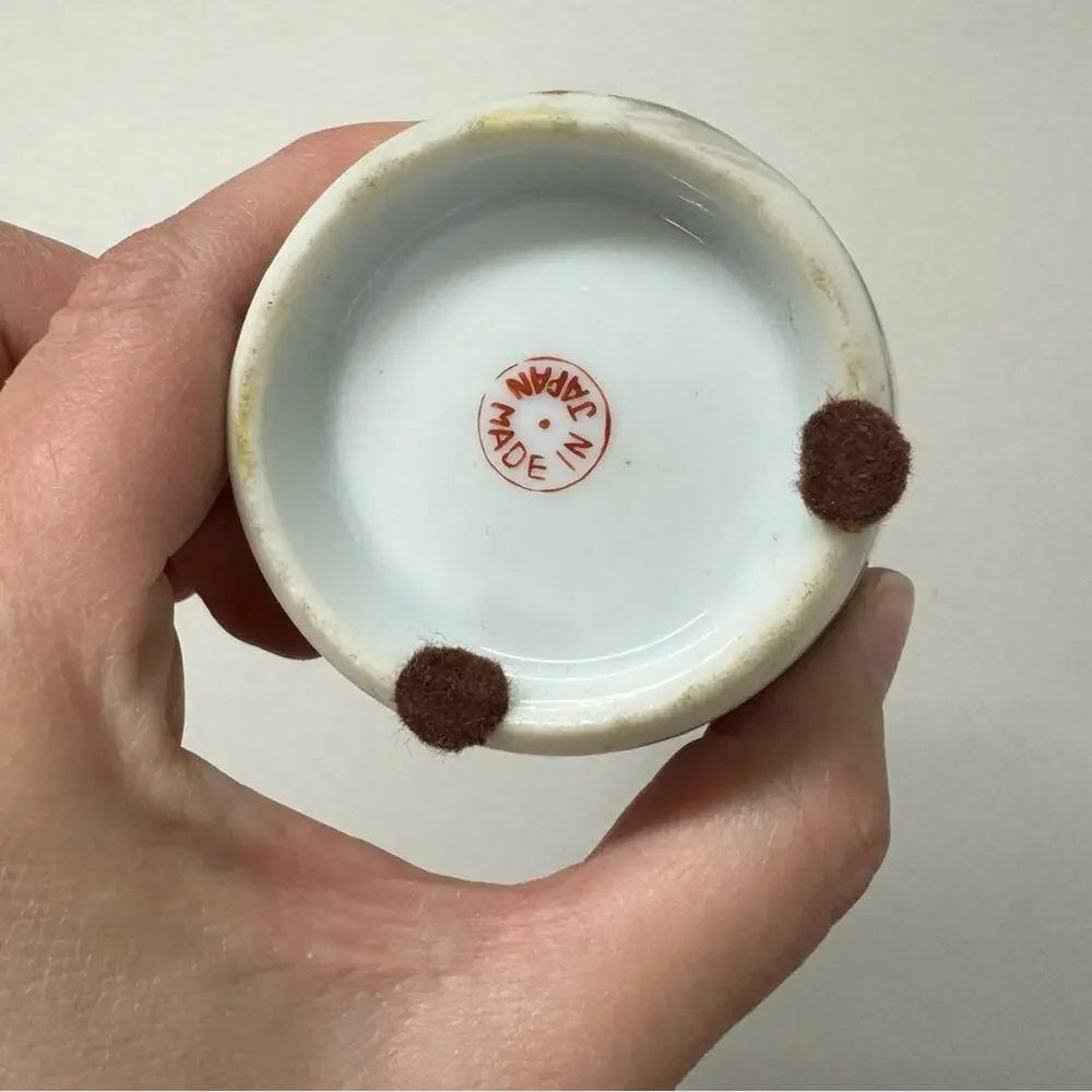 Vintage Japanese Arita Sake Bottle Crane Art Hand Painted Bud Vase 6in
