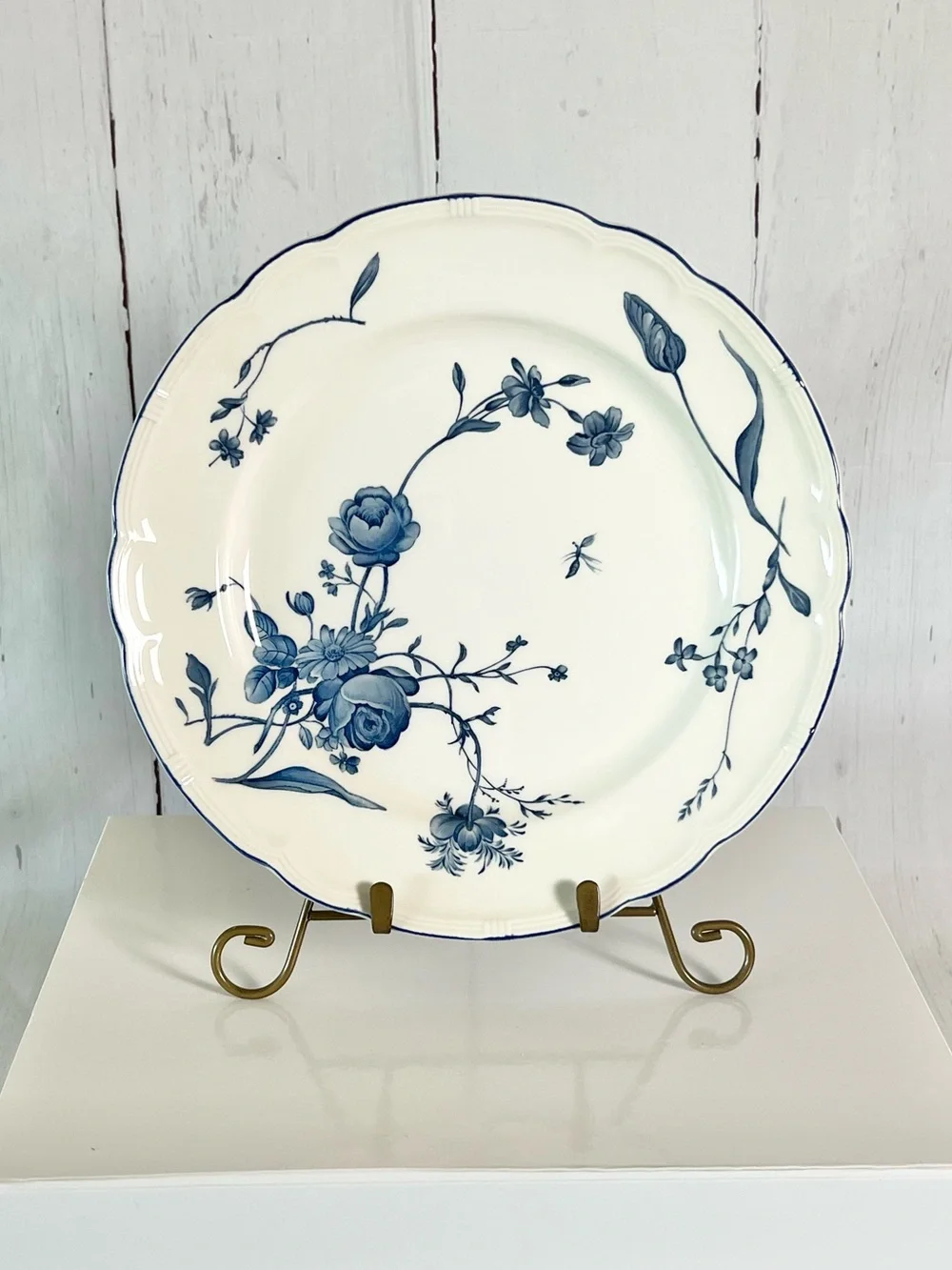 Vintage Nikko French Country Antoinette Blue Floral Dinner Plate 10.5