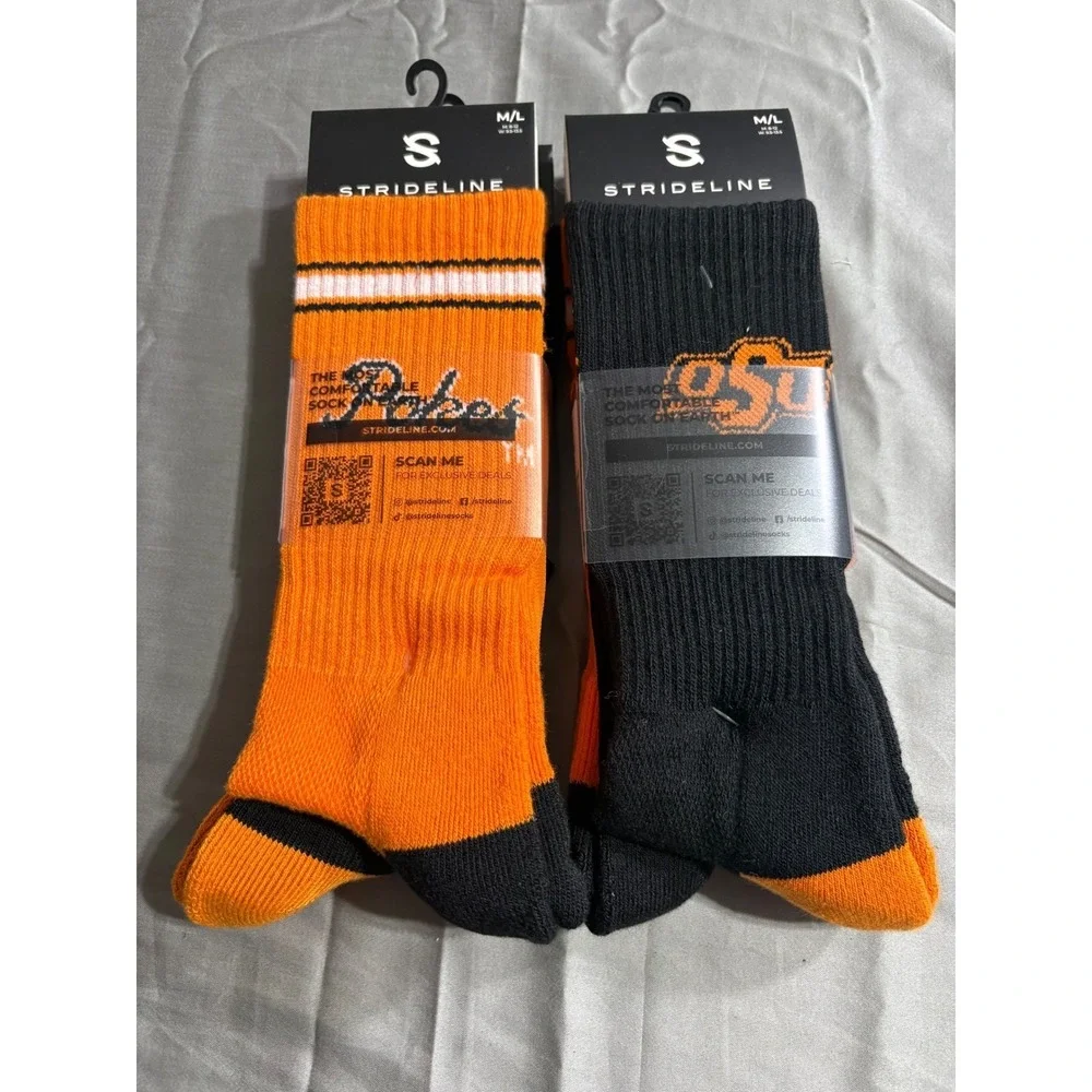 Strideline Oklahoma State OSU Cowboys Pokes Crew‎ Sock 4 Pairs M 8-12 W 9.5-13