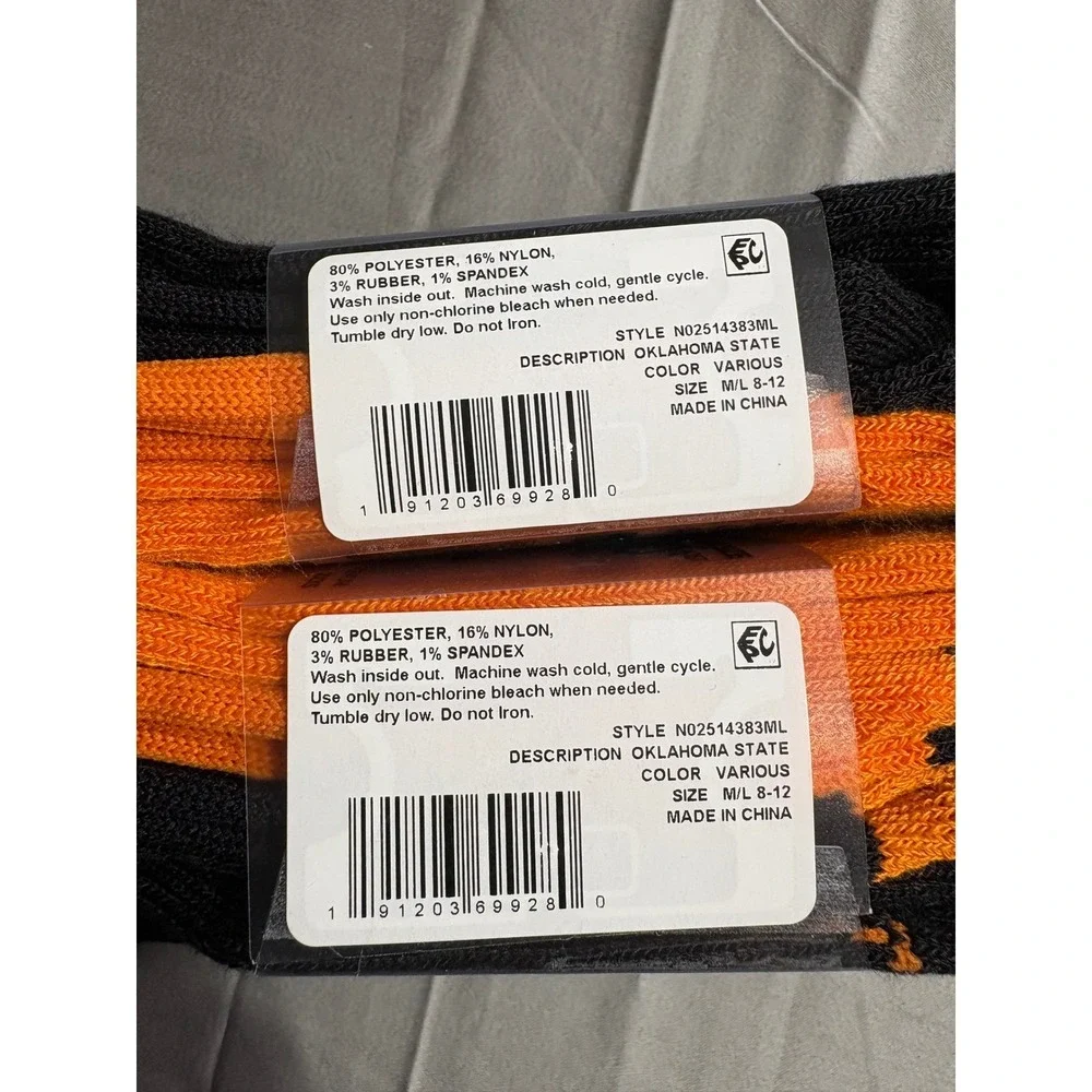 Strideline Oklahoma State OSU Cowboys Pokes Crew‎ Sock 4 Pairs M 8-12 W 9.5-13
