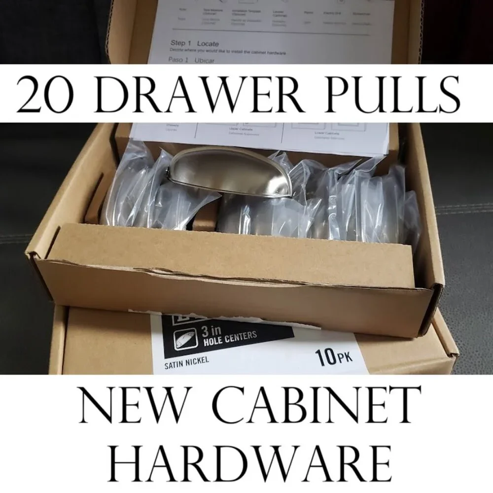 New Everbilt 20 PACK SET 3 in. (76 mm) Satin Nickel Bin Cup Drawer Hardware Pull
