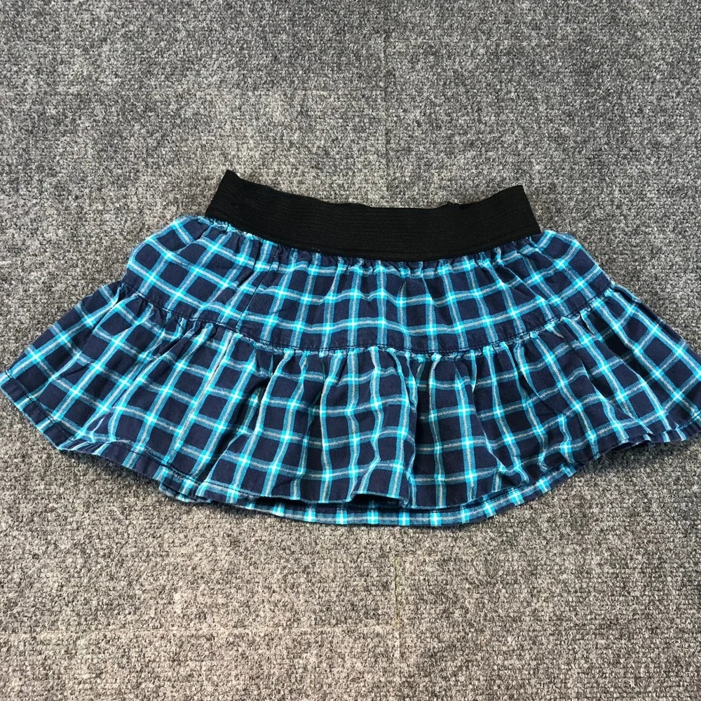 Justice‎ Plaid Ruffle Skirt with Built in Shorts Girls Size 7 Blue