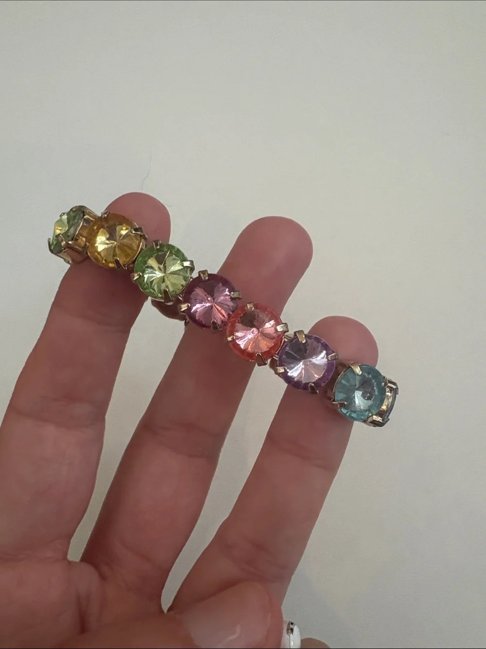 Crewcuts rainbow gem stretch bracelet