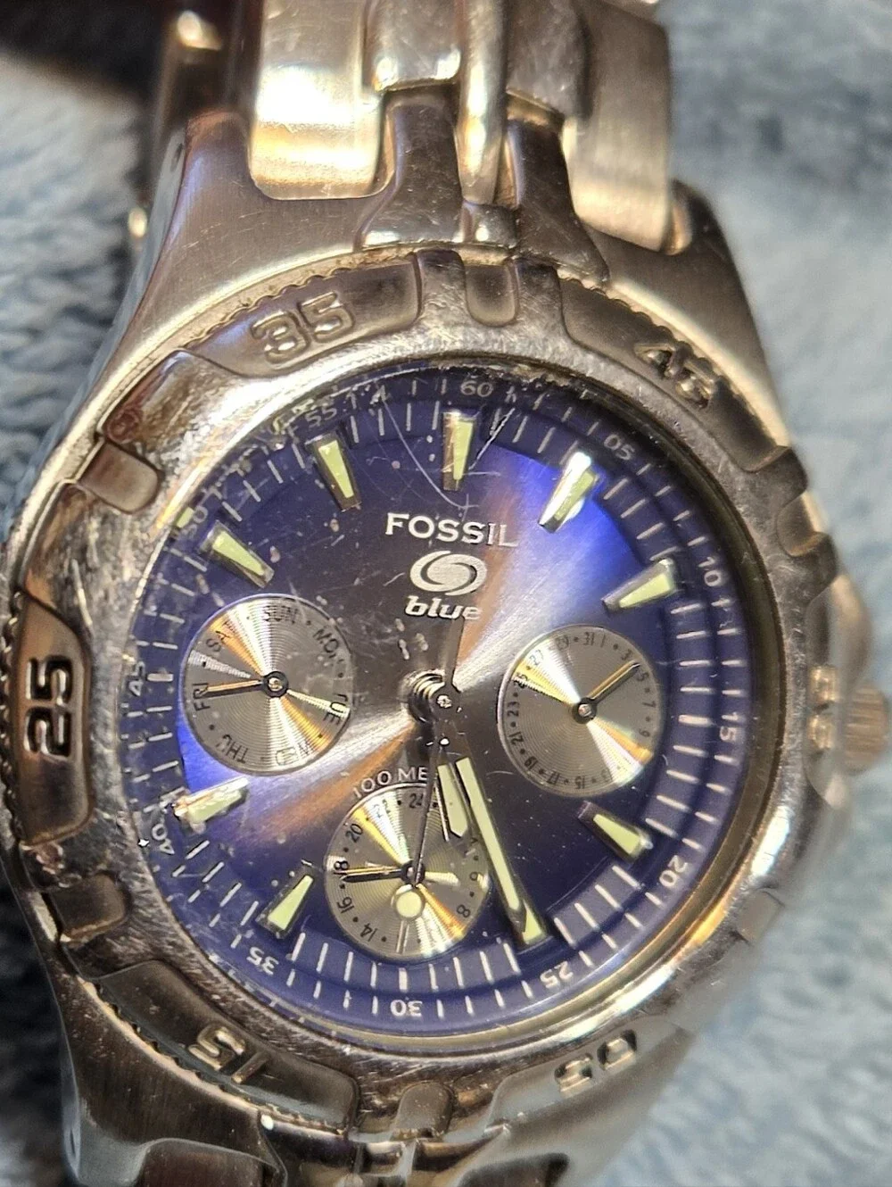 Mens Fossil Blue Watch BQ9185