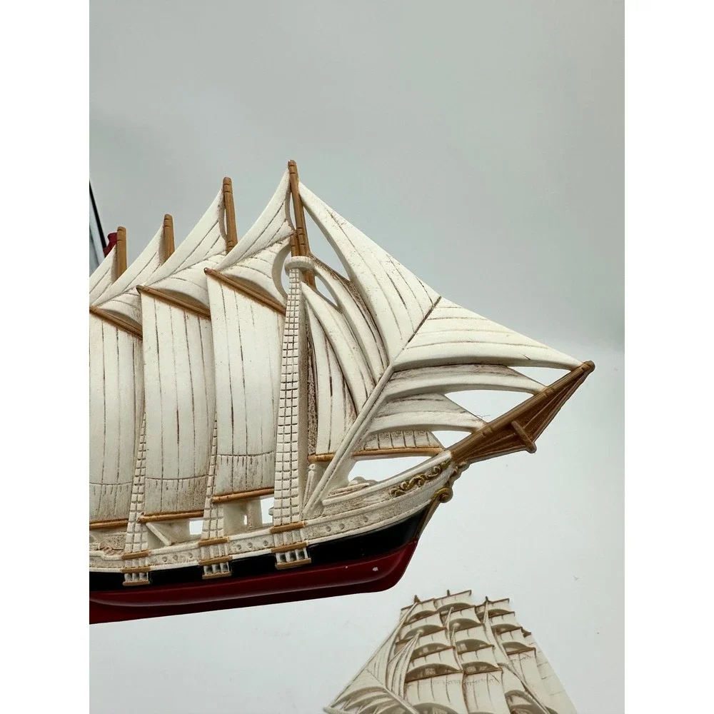 Vintage Sailing Ship Wall Decor Nautical 3D Relief Plaques Cream White Set of 2‎
