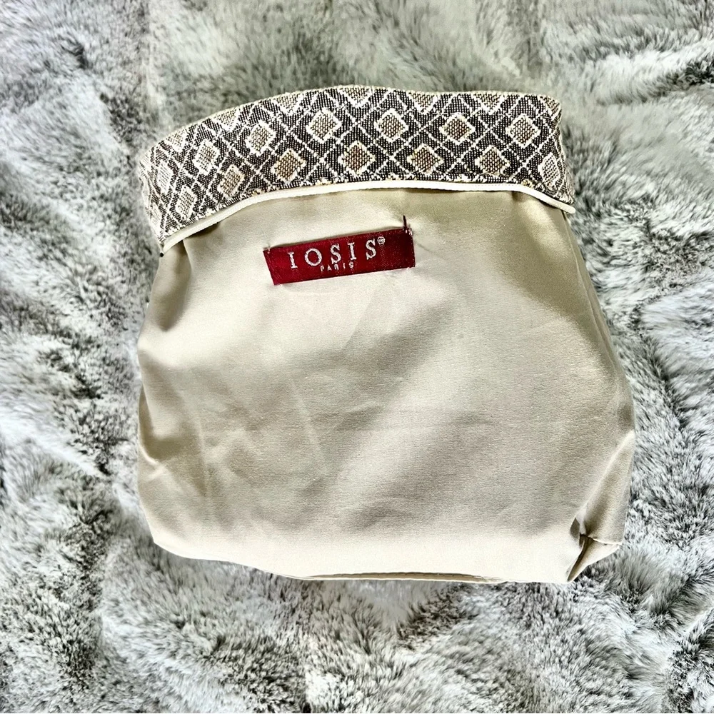 IOSIS Woven Tapestry Zebra Small Bag Made in France Chic Make Up Organizer