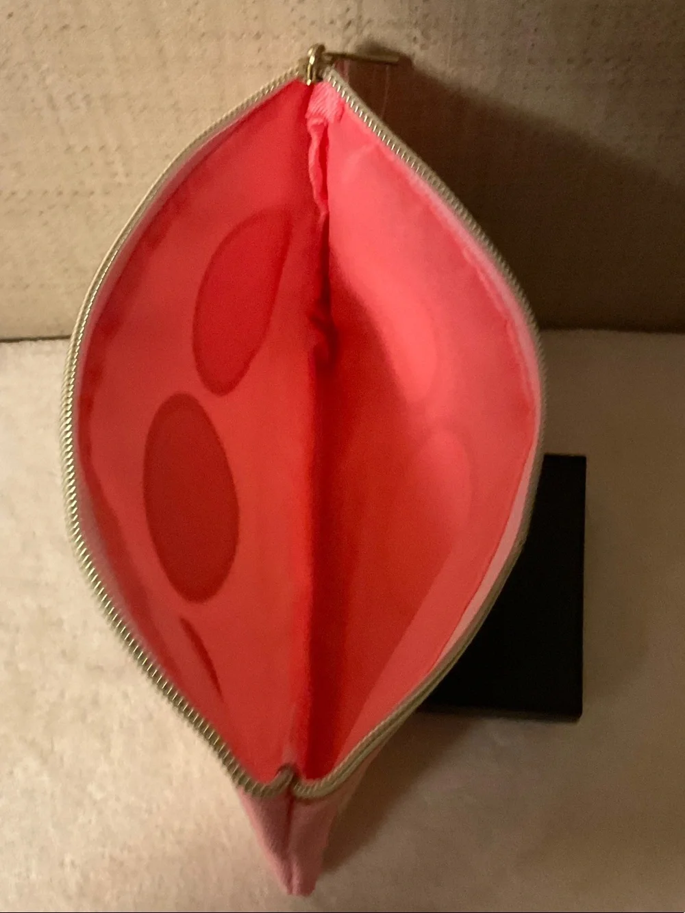 Pink Smiley Makeup Pouch - Cute Travel Cosmetic Case