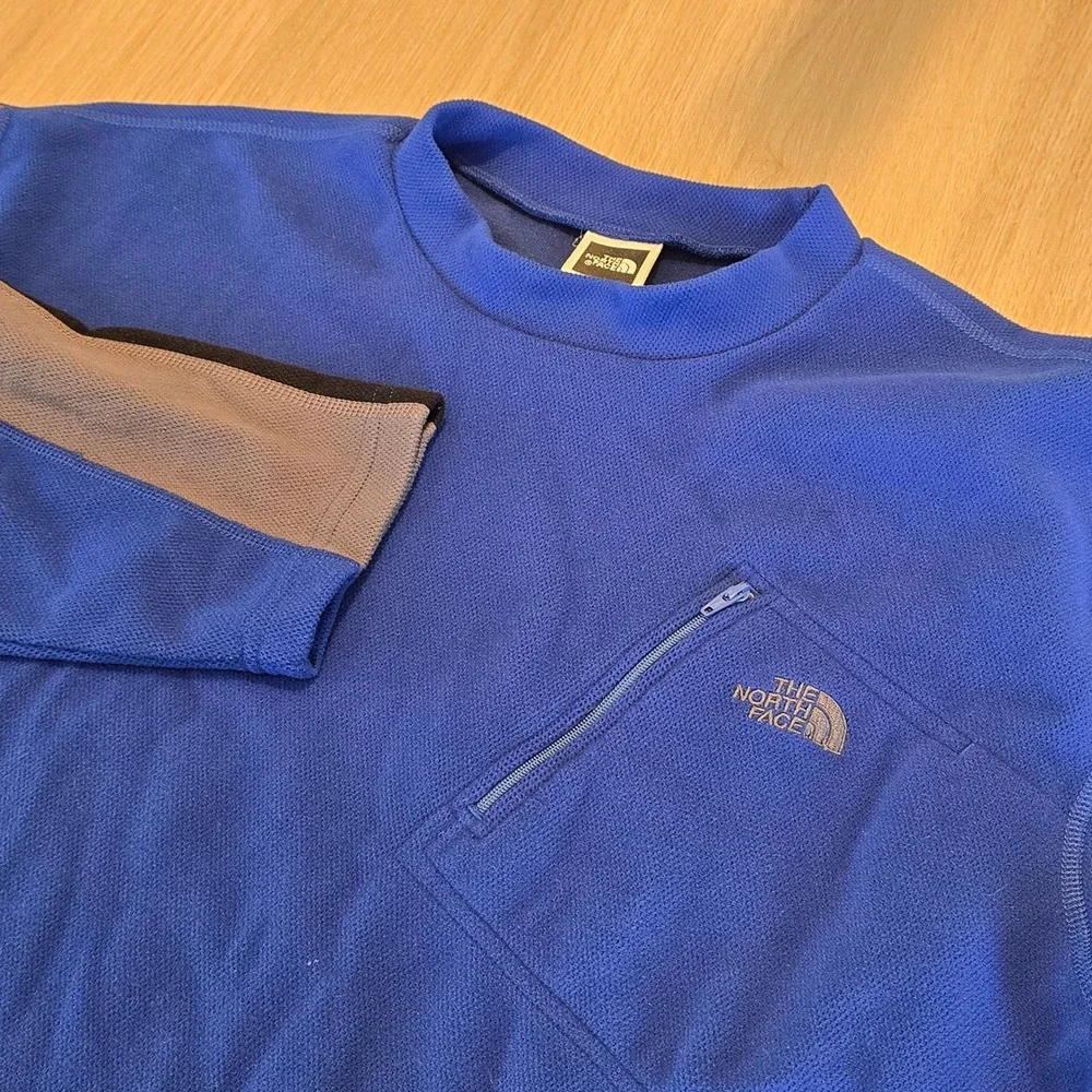 The North Face Mens Blue Fleece Pullover Long Sleeve Shirt Large‎ V0102116
