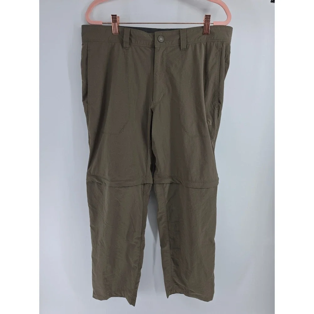 The North Face Mens Paramount Peak II Convertible Hiking Pants Olive Green 34
