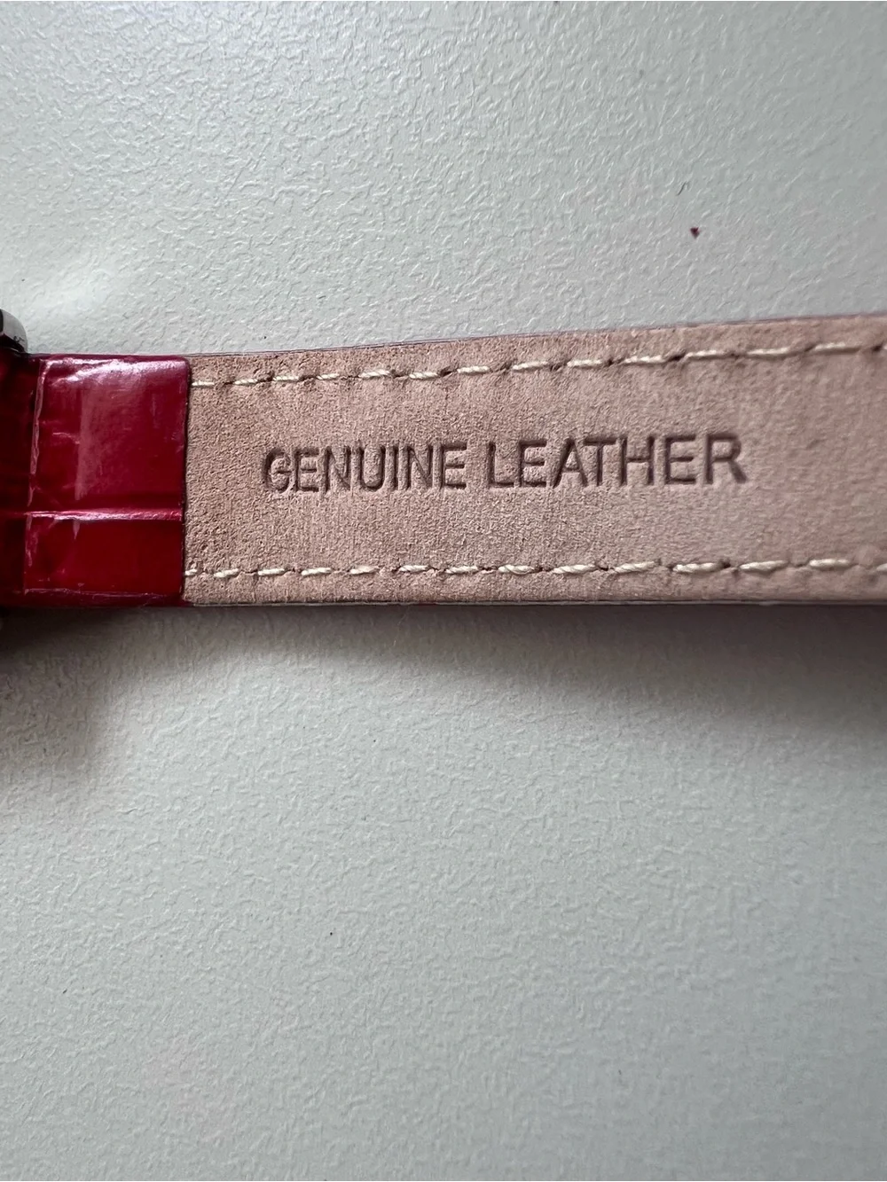 Vintage Camrose & Kross JBK Crystal Accent Red Leather Band Watch