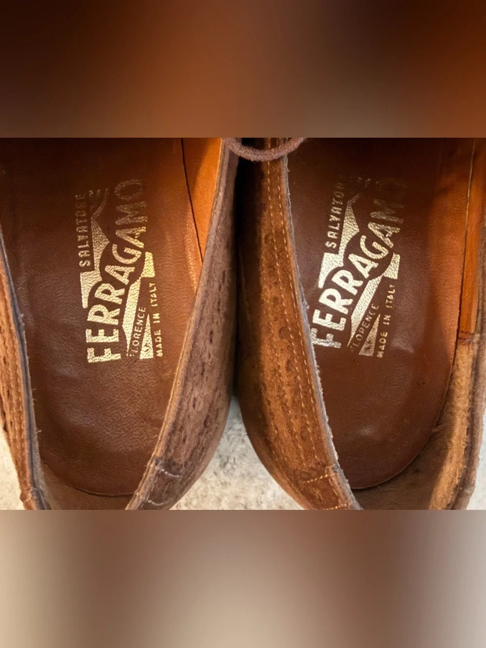 SALVATORE FERRAGAMO BROWN SUEDE BROGUES WINGTIPS 7 D LACE UPS OXFORDS