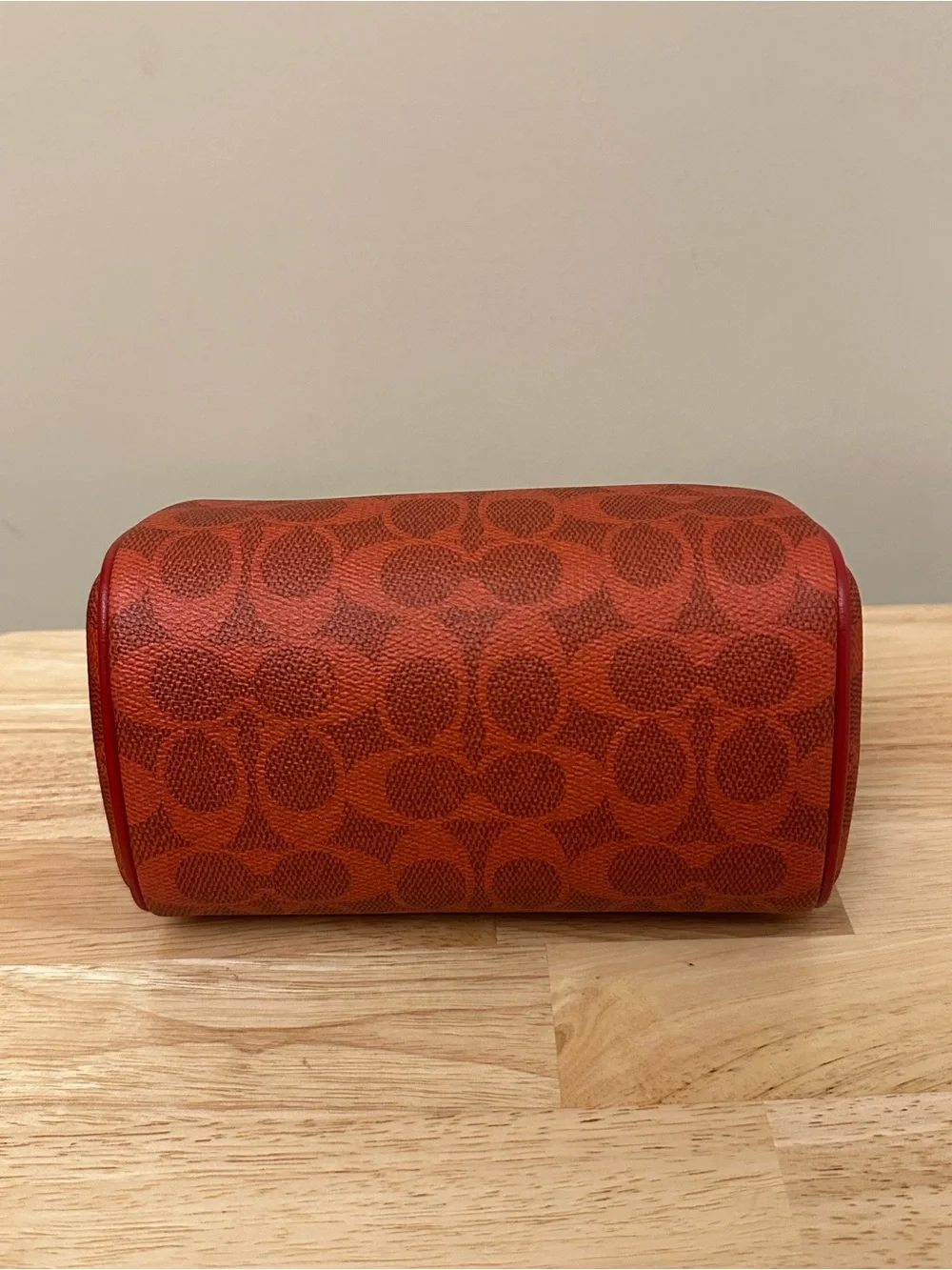 Coach Red Signature Mini Satchel with Gold Hardware