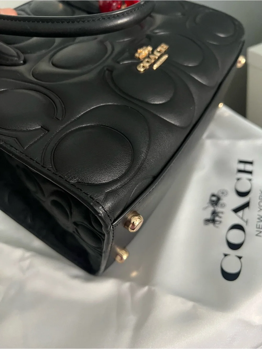 Coach black quilted