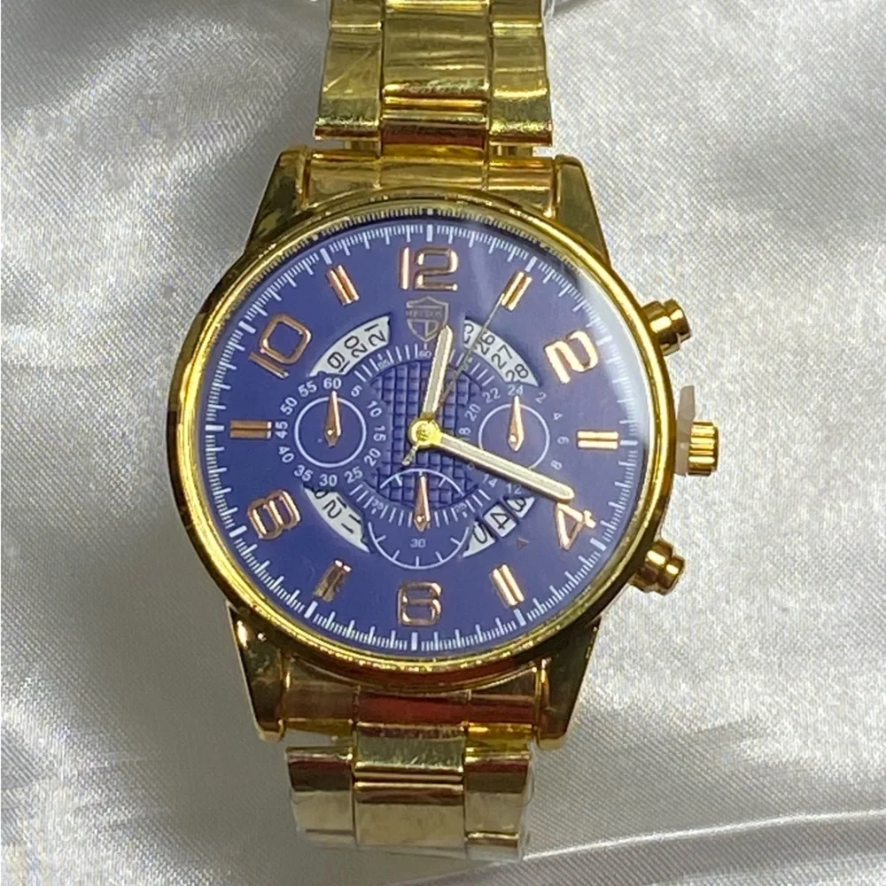 Gold style and Blue Men's Watch