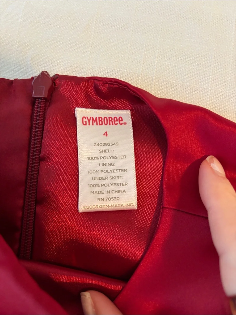 Gymboree Girls Red Satin and Velvet Party Christmas Holiday Red Dress Size 4