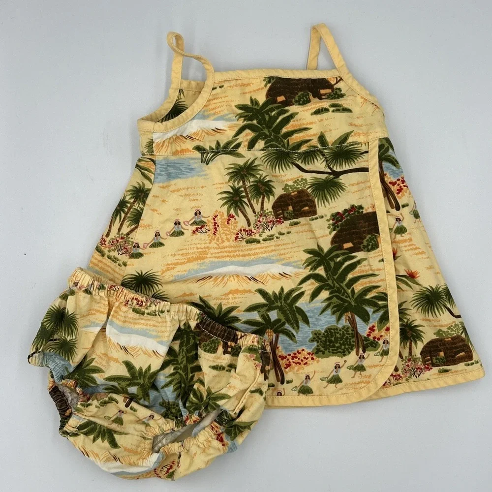 Vintage Y2K Gymboree Dress Hawaii Aloha Hulu Coastal Island Beach ‎ 0-3 Months