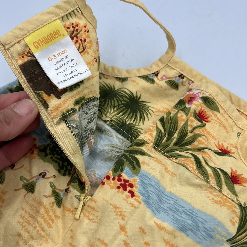 Vintage Y2K Gymboree Dress Hawaii Aloha Hulu Coastal Island Beach ‎ 0-3 Months
