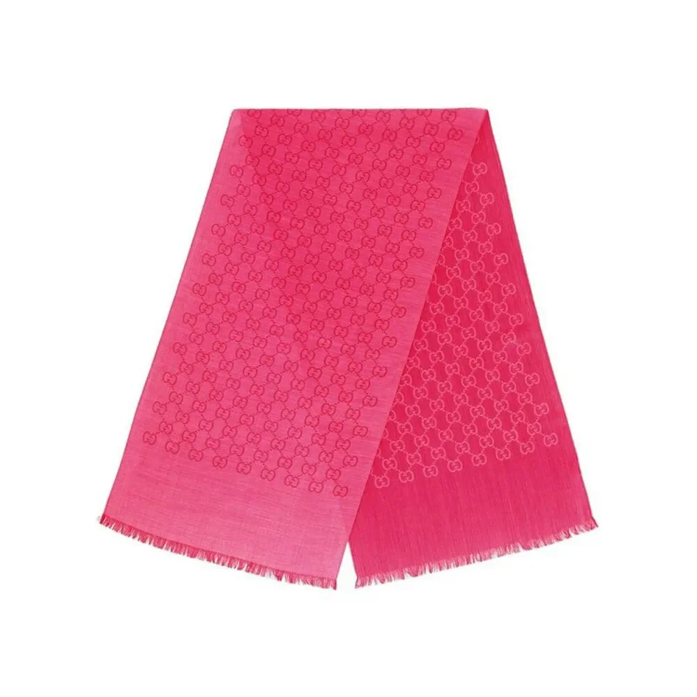 GG Logo Wool and Silk Scarf