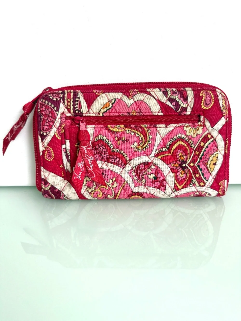 Vera Bradley Rosy Posies Zip Around Wallet Retired Floral Quilted