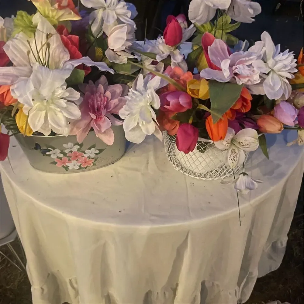 Please read! Multicolor artificial Flower Basket Door Decoration Dahlias Tulips